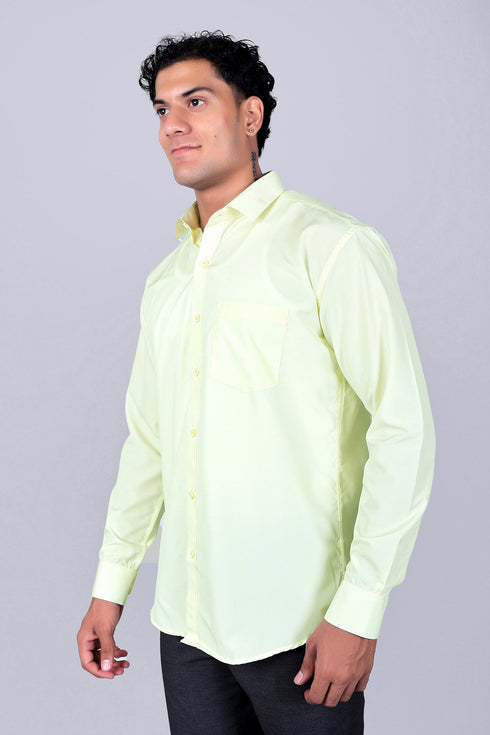 Veshbhoshaa Bluebird Light Lemon Men'S Office Shirt